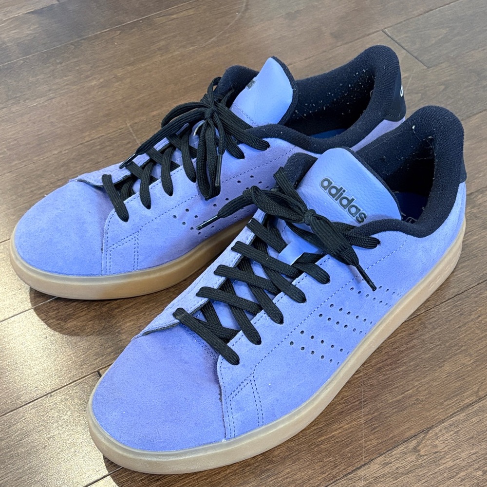 Purple adidas suede men’s sneakers